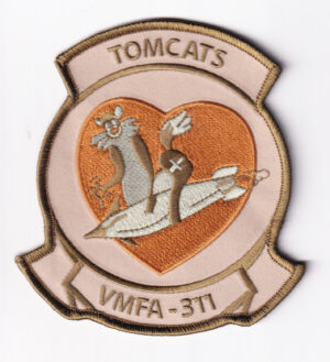 VMFA-311 Tomcats (Tan) Throwback Chest Patch, Hook and Loop, 4.5 inches